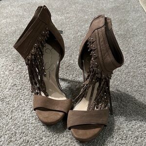 Jessica Simpson Reiko studded fringe platform sandals